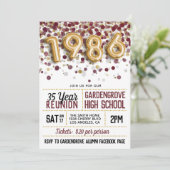 1986 Reunion middelbare school Kaart (Staand voorkant)