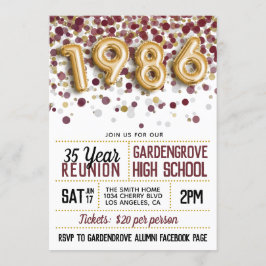 1986 Reunion middelbare school Kaart