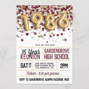 1986 Reunion middelbare school Kaart