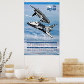 1986 Sovjet Buran Spaceshuttle Rendezvous-agenda Poster (Keuken)