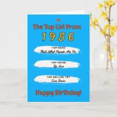 1986 Top List Verjaardag Kaart (Gele Bloem)