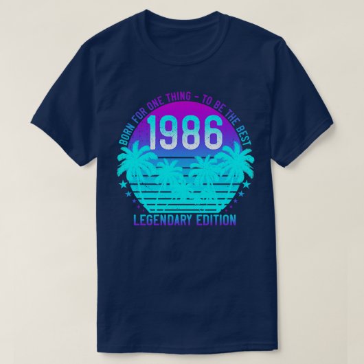 1986 Verjaardag 35e  Esthetische Zonsondergang Pal T-shirt (Design voorkant)