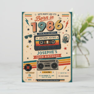 1986 Verjaardag Retro 40e Verjaardagsfeest Kaart