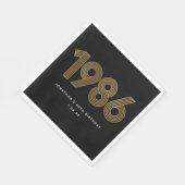 1986 Wit Zwart Goud 50ste verjaardag Servet (Hoek)