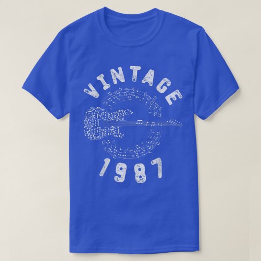  1987 Birthday Limited Edition Guitar Music T-shirt (Design voorkant)