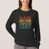 1987 Birthday November  Gezegde T-shirt (Voorkant)