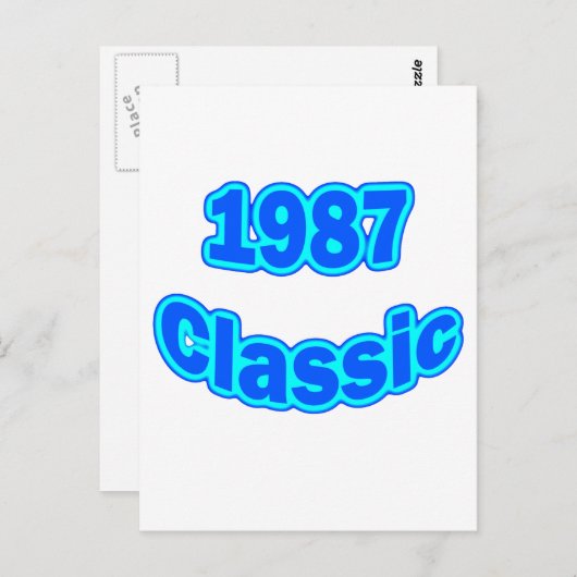 1987 Classic Blauw Briefkaart (Voorkant / Achterkant)