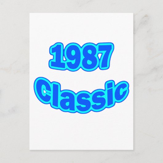 1987 Classic Blauw Briefkaart (Voorkant)