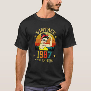 1987 Geboortedag voor vrouwen 34 jaar T-shirt