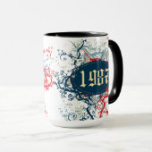 1987 Geboortejaar of sinds 1987 of in 1987 Mok (Voorkant rechts)