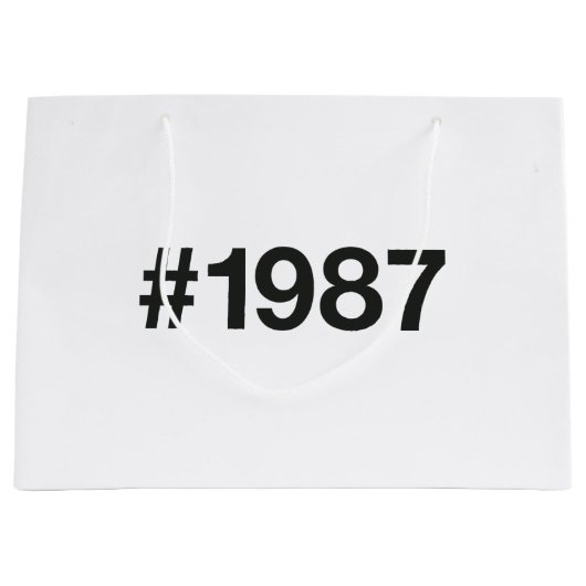 1987 Hashtag 38 Verjaardag Jubileum Groot Cadeauzakje (Voorkant)