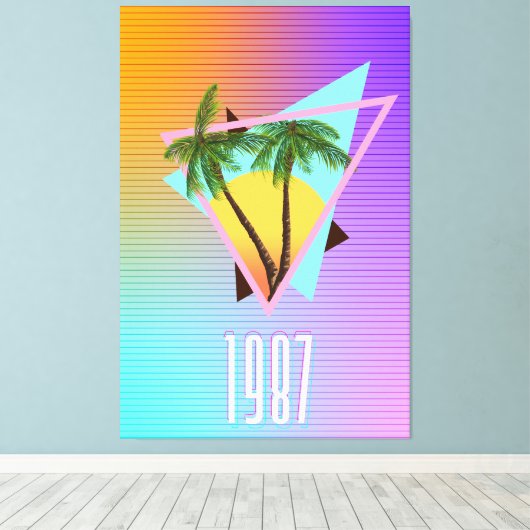1987 Paradise logo Canvas Afdruk (Insitu (Houten vloer))