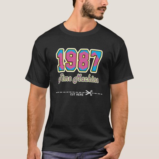1987 Retro Time Machine Class Reunion T-shirt (Voorkant)