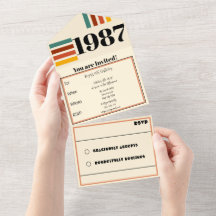 1987 Retro Vintage Poster 40e Verjaardag Zwart
