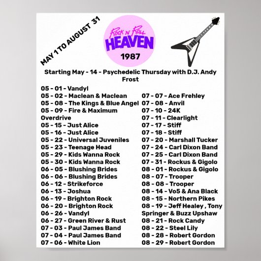 1987 - ROCK'N'ROLL HEAVEN (DEEL 2) POSTER (Voorkant)