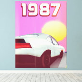 1987 sportwagenposter canvas afdruk (Insitu (Houten vloer))