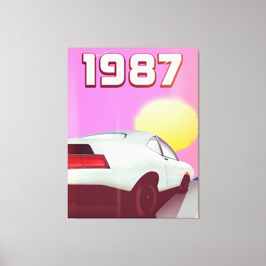 1987 sportwagenposter canvas afdruk (Voorkant)