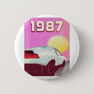 1987 sportwagenposter ronde button 5,7 cm