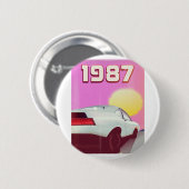 1987 sportwagenposter ronde button 5,7 cm (Voorkant /achterkant)