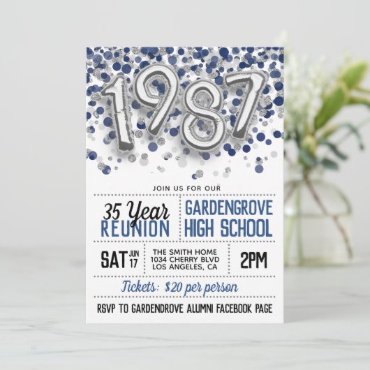 1987 Uitnodiging tot hereniging van het High Schoo (Staand voorkant)