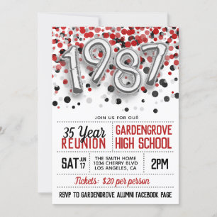 1987 Uitnodiging tot hereniging van het High Schoo