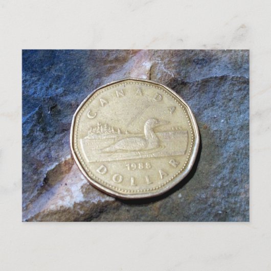 1988 Canadian Loonie Briefkaart (Voorkant)