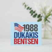 1988 Dukakis Bentsen: Grappige retro-verkiezingen Briefkaart (Staand voorkant)