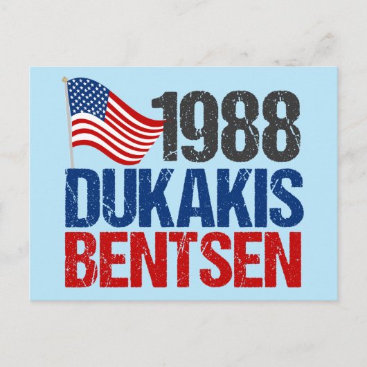 1988 Dukakis Bentsen: Grappige retro-verkiezingen Briefkaart (Voorkant)