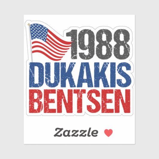 1988 Dukakis Bentsen Retro Democraat Classic Round Sticker (Vel)
