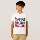 1988 Dukakis Bentsen Verkiezingen Kinder T-shirt (Voorkant volledig)
