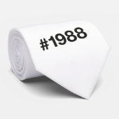 1988 Hashtag 37 Verjaardag Jubileum Stropdas (Opgerold)