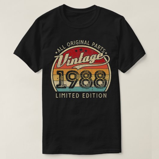1988 Limited Edition 34 jaar oud 34th Bir T-shirt (Design voorkant)