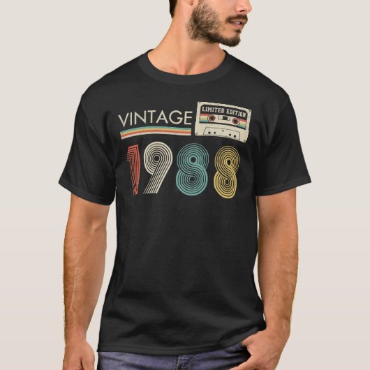 1988 Limited Edition Cassette Retro T-shirt (Voorkant)
