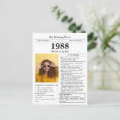 1988 Newspaper Birthday  Briefkaart (Staand voorkant)