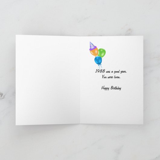 1988 Verjaardag Leuke Feiten Kaart (Binnen)