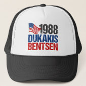 1988 Verkiezing Dukakis Bentsen Trucker Pet (Voorkant)