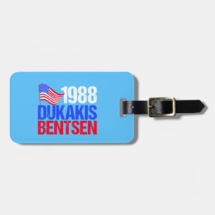1988 Verkiezing van de heer Dukakis Bentsen Retro Bagagelabel