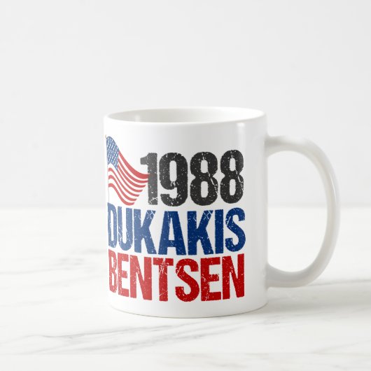 1988 Verkiezing van de heer Dukakis Bentsen Retro Koffiemok (Rechts)