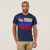 1988 Verkiezing van de heer Dukakis Bentsen Retro T-shirt (Voorkant volledig)