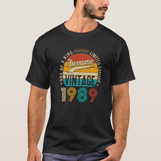  1989 dag 33 jaar oud 33 jaar oud t-shirt (Voorkant)