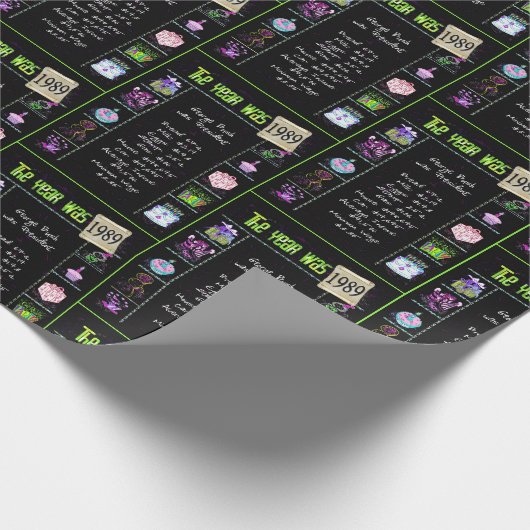 1989 Geboortejaar Trivia Cadeaupapier (Hoek)