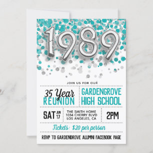 1989 High School College Reunion Uitnodiging