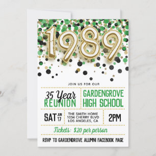 1989 High School College Reunion Uitnodiging