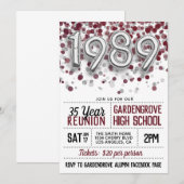 1989 High School College Reunion Uitnodiging (Voorkant / Achterkant)