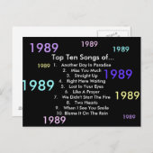 1989 liedjes briefkaart (Voorkant / Achterkant)