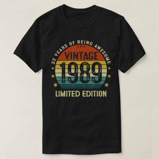 1989 Limited Edition 32 jaar oud 32th Bir T-shirt (Design voorkant)