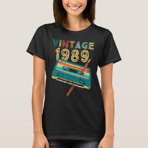  1989 Muziekcassette 34e Verjaardag 34 Jaar T-shirt