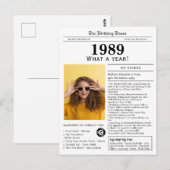 1989 Newspaper Birthday  Briefkaart (Voorkant / Achterkant)
