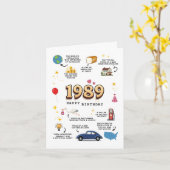 1989 Verjaardag Kaart voor zoon en dochter (Gele Bloem)