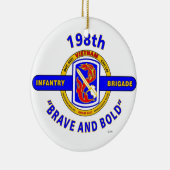 198E INFANTRY BRIGADE "BRAVE AND BOLD" VIETNAM KERAMISCH ORNAMENT (Rechts)